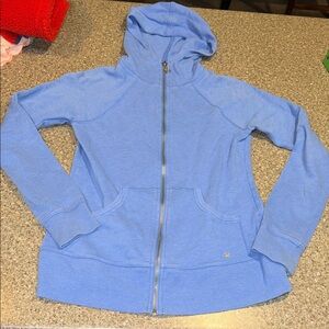 Victoria's Secret Blue Hoodie with Silver Sequin Angel Wings